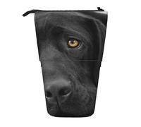 YUNWEIKEJI Black Lab Labrador Chien Chiot Chien Mignon, Trousse à Crayons télescopique, Porte-Crayon sur Pied avec Pochette à Crayons à Fermeture éclair, Sac à stylos