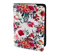 YUNWEIKEJI Bouquets Floraux Lumineux Chic Rouge Marine, Porte-Passeport Portefeuille de Voyage en Cuir PU Étui pour Passeport Couvre-Passeport 5,5 Pouces