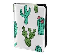 YUNWEIKEJI Cactus Cactus Conception De Cactus, Porte-Passeport Portefeuille de Voyage en Cuir PU Étui pour Passeport Couvre-Passeport 5,5 Pouces