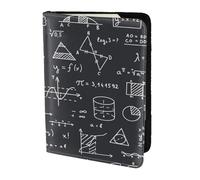 YUNWEIKEJI Cadeaux de Professeur de mathématiques, Porte-Passeport Portefeuille de Voyage en Cuir PU Étui pour Passeport Couvre-Passeport 5,5 Pouces