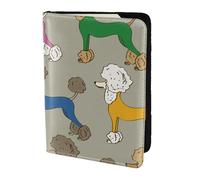 YUNWEIKEJI Caniche coloré drôle de Bande dessinée, Porte-Passeport Portefeuille de Voyage en Cuir PU Étui pour Passeport Couvre-Passeport 5,5 Pouces