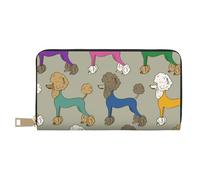 YUNWEIKEJI Caniche coloré drôle de Bande dessinée, Portefeuille de Grande capacité pour Hommes Femmes Portefeuilles Carte de crédit Portefeuille en Cuir Microfibre