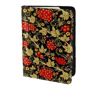 YUNWEIKEJI Canneberge Russe Traditionnelle, Porte-Passeport Portefeuille de Voyage en Cuir PU Étui pour Passeport Couvre-Passeport 5,5 Pouces