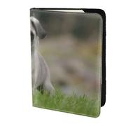YUNWEIKEJI Carlin Bokeh Chiot Chiens Pelouse Animaux Carlin, Porte-Passeport Portefeuille de Voyage en Cuir PU Étui pour Passeport Couvre-Passeport 5,5 Pouces
