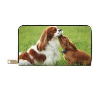 YUNWEIKEJI Cavalier Roi Charles Spaniel, Portefeuille de Grande capacité pour Hommes Femmes Portefeuilles Carte de crédit Portefeuille en Cuir Microfibre