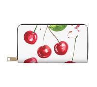 YUNWEIKEJI Cerise Mignonne imprimée, Portefeuille de Grande capacité pour Hommes Femmes Portefeuilles Carte de crédit Portefeuille en Cuir Microfibre