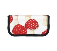 YUNWEIKEJI Champignons Rouges Agaric Mouche, Trousse à Crayons, Pochette à Crayons en Toile, Trousse à Crayons de Grande capacité, Trousse à cosmétiques