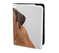 YUNWEIKEJI Chien Boxer avec Visage Triste, Porte-Passeport Portefeuille de Voyage en Cuir PU Étui pour Passeport Couvre-Passeport 5,5 Pouces