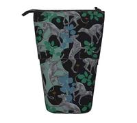 YUNWEIKEJI Chien lévrier, Trousse à Crayons télescopique, Porte-Crayon sur Pied avec Pochette à Crayons à Fermeture éclair, Sac à stylos