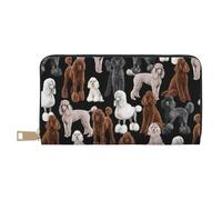 YUNWEIKEJI Chien Noir avec des caniches, Portefeuille de Grande capacité pour Hommes Femmes Portefeuilles Carte de crédit Portefeuille en Cuir Microfibre