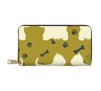 YUNWEIKEJI Chien Silhouette Ouest Highland Animal Ouest, Portefeuille de Grande capacité pour Hommes Femmes Portefeuilles Carte de crédit Portefeuille en Cuir Microfibre