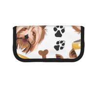 YUNWEIKEJI Chien Souriant Yorkshire Terrier, Trousse à Crayons, Pochette à Crayons en Toile, Trousse à Crayons de Grande capacité, Trousse à cosmétiques