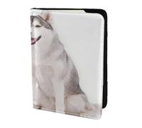 YUNWEIKEJI Chiens Husky imprimés, Porte-Passeport Portefeuille de Voyage en Cuir PU Étui pour Passeport Couvre-Passeport 5,5 Pouces