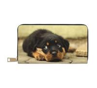 YUNWEIKEJI Chiens Rottweiler Chiens Mignons Chiot Animaux de Compagnie Petit, Portefeuille de Grande capacité pour Hommes Femmes Portefeuilles Carte de crédit Portefeuille en Cuir Microfibre