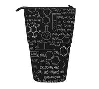YUNWEIKEJI Chimie des Sciences abstraites, Trousse à Crayons télescopique, Porte-Crayon sur Pied avec Pochette à Crayons à Fermeture éclair, Sac à stylos