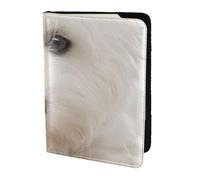 YUNWEIKEJI Chiot Westie Mignon, Porte-Passeport Portefeuille de Voyage en Cuir PU Étui pour Passeport Couvre-Passeport 5,5 Pouces
