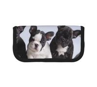 YUNWEIKEJI Chiots bouledogues français Mignons, Trousse à Crayons, Pochette à Crayons en Toile, Trousse à Crayons de Grande capacité, Trousse à cosmétiques