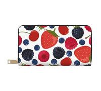 YUNWEIKEJI Chute de Baies mûres framboises, Portefeuille de Grande capacité pour Hommes Femmes Portefeuilles Carte de crédit Portefeuille en Cuir Microfibre
