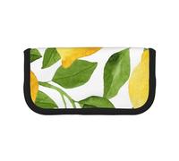 YUNWEIKEJI Citrons Aquarelle Jaune Vif, Trousse à Crayons, Pochette à Crayons en Toile, Trousse à Crayons de Grande capacité, Trousse à cosmétiques