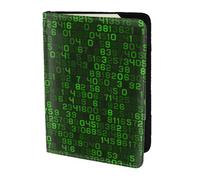 YUNWEIKEJI Code Informatique décimal Vert du Programmeur, Porte-Passeport Portefeuille de Voyage en Cuir PU Étui pour Passeport Couvre-Passeport 5,5 Pouces