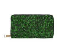 YUNWEIKEJI Code Informatique décimal Vert du Programmeur, Portefeuille de Grande capacité pour Hommes Femmes Portefeuilles Carte de crédit Portefeuille en Cuir Microfibre