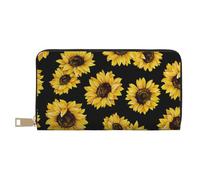 YUNWEIKEJI Conception de Tournesol, Portefeuille de Grande capacité pour Hommes Femmes Portefeuilles Carte de crédit Portefeuille en Cuir Microfibre
