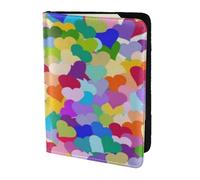 YUNWEIKEJI Confettis Coeur Arc-en-Ciel, Porte-Passeport Portefeuille de Voyage en Cuir PU Étui pour Passeport Couvre-Passeport 5,5 Pouces