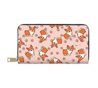 YUNWEIKEJI Corgis de Dessin animé, Portefeuille de Grande capacité pour Hommes Femmes Portefeuilles Carte de crédit Portefeuille en Cuir Microfibre