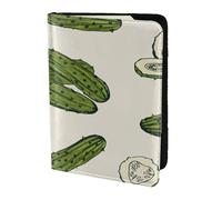 YUNWEIKEJI Cornichons ou concombres marinés, Porte-Passeport Portefeuille de Voyage en Cuir PU Étui pour Passeport Couvre-Passeport 5,5 Pouces