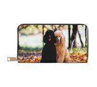 YUNWEIKEJI Deux Caniche Royal Automne, Portefeuille de Grande capacité pour Hommes Femmes Portefeuilles Carte de crédit Portefeuille en Cuir Microfibre