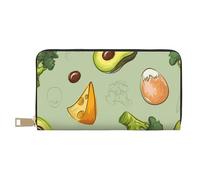 YUNWEIKEJI Doodle Brocoli Fromage Avocat, Portefeuille de Grande capacité pour Hommes Femmes Portefeuilles Carte de crédit Portefeuille en Cuir Microfibre
