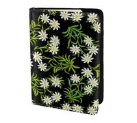 YUNWEIKEJI Edelweiss Alpin Suisse Floral, Porte-Passeport Portefeuille de Voyage en Cuir PU Étui pour Passeport Couvre-Passeport 5,5 Pouces