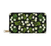 YUNWEIKEJI Edelweiss Alpin Suisse Floral, Portefeuille de Grande capacité pour Hommes Femmes Portefeuilles Carte de crédit Portefeuille en Cuir Microfibre