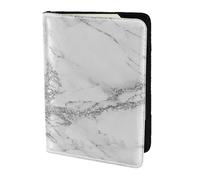YUNWEIKEJI Élégant Marbre Chic Blanc Gris Argent Glitter, Porte-Passeport Portefeuille de Voyage en Cuir PU Étui pour Passeport Couvre-Passeport 5,5 Pouces