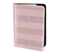YUNWEIKEJI Élégante Rayure Rose Blush à Paillettes d'or Rose, Porte-Passeport Portefeuille de Voyage en Cuir PU Étui pour Passeport Couvre-Passeport 5,5 Pouces