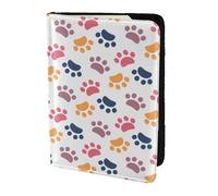 YUNWEIKEJI Empreinte Animale de modèle de Patte sur Un Blanc, Porte-Passeport Portefeuille de Voyage en Cuir PU Étui pour Passeport Couvre-Passeport 5,5 Pouces