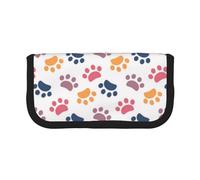 YUNWEIKEJI Empreinte Animale de modèle de Patte sur Un Blanc, Trousse à Crayons, Pochette à Crayons en Toile, Trousse à Crayons de Grande capacité, Trousse à cosmétiques
