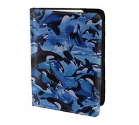 YUNWEIKEJI Épaulards Orques Mer, Porte-Passeport Portefeuille de Voyage en Cuir PU Étui pour Passeport Couvre-Passeport 5,5 Pouces