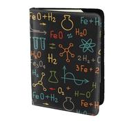 YUNWEIKEJI Expérience d'équation de Chimie pédagogique, Porte-Passeport Portefeuille de Voyage en Cuir PU Étui pour Passeport Couvre-Passeport 5,5 Pouces