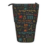 YUNWEIKEJI Expérience d'équation de Chimie pédagogique, Trousse à Crayons télescopique, Porte-Crayon sur Pied avec Pochette à Crayons à Fermeture éclair, Sac à stylos