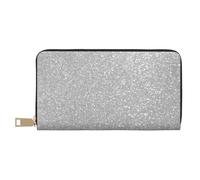 YUNWEIKEJI Faux Paillettes argentées Scintillantes imprimées, Portefeuille de Grande capacité pour Hommes Femmes Portefeuilles Carte de crédit Portefeuille en Cuir Microfibre