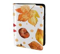 YUNWEIKEJI Feuille botanique d'automne, Porte-Passeport Portefeuille de Voyage en Cuir PU Étui pour Passeport Couvre-Passeport 5,5 Pouces