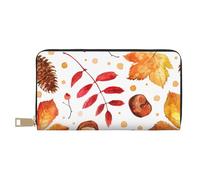 YUNWEIKEJI Feuille botanique d'automne, Portefeuille de Grande capacité pour Hommes Femmes Portefeuilles Carte de crédit Portefeuille en Cuir Microfibre