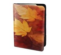 YUNWEIKEJI Feuilles d'automne Qui Tombent sur la rivière (2), Porte-Passeport Portefeuille de Voyage en Cuir PU Étui pour Passeport Couvre-Passeport 5,5 Pouces