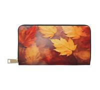 YUNWEIKEJI Feuilles d'automne Qui Tombent sur la rivière (2), Portefeuille de Grande capacité pour Hommes Femmes Portefeuilles Carte de crédit Portefeuille en Cuir Microfibre