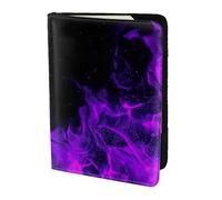 YUNWEIKEJI Flamme Violette, Porte-Passeport Portefeuille de Voyage en Cuir PU Étui pour Passeport Couvre-Passeport 5,5 Pouces