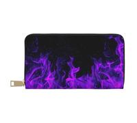 YUNWEIKEJI Flamme Violette, Portefeuille de Grande capacité pour Hommes Femmes Portefeuilles Carte de crédit Portefeuille en Cuir Microfibre