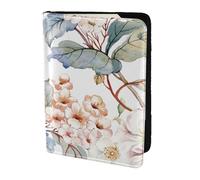 YUNWEIKEJI Fleur Aquarelle Pastel Botanique Rose, Porte-Passeport Portefeuille de Voyage en Cuir PU Étui pour Passeport Couvre-Passeport 5,5 Pouces
