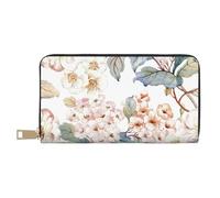 YUNWEIKEJI Fleur Aquarelle Pastel Botanique Rose, Portefeuille de Grande capacité pour Hommes Femmes Portefeuilles Carte de crédit Portefeuille en Cuir Microfibre