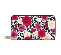 YUNWEIKEJI Fleurs de léopard colorées, Portefeuille de Grande capacité pour Hommes Femmes Portefeuilles Carte de crédit Portefeuille en Cuir Microfibre